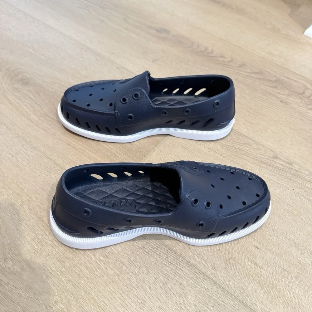 Sperry Authentic Original Float Boat Shoes Navy Portholes Women's Size 8M
